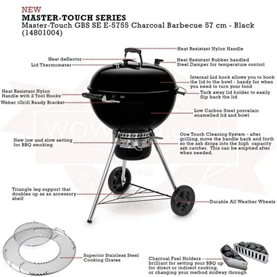 Weber Master-Touch GBS E-5755 Charcoal Grill 57cm Black 6 Weber Master-Touch GBS E-5755 Charcoal Grill 57cm Black - Image 6